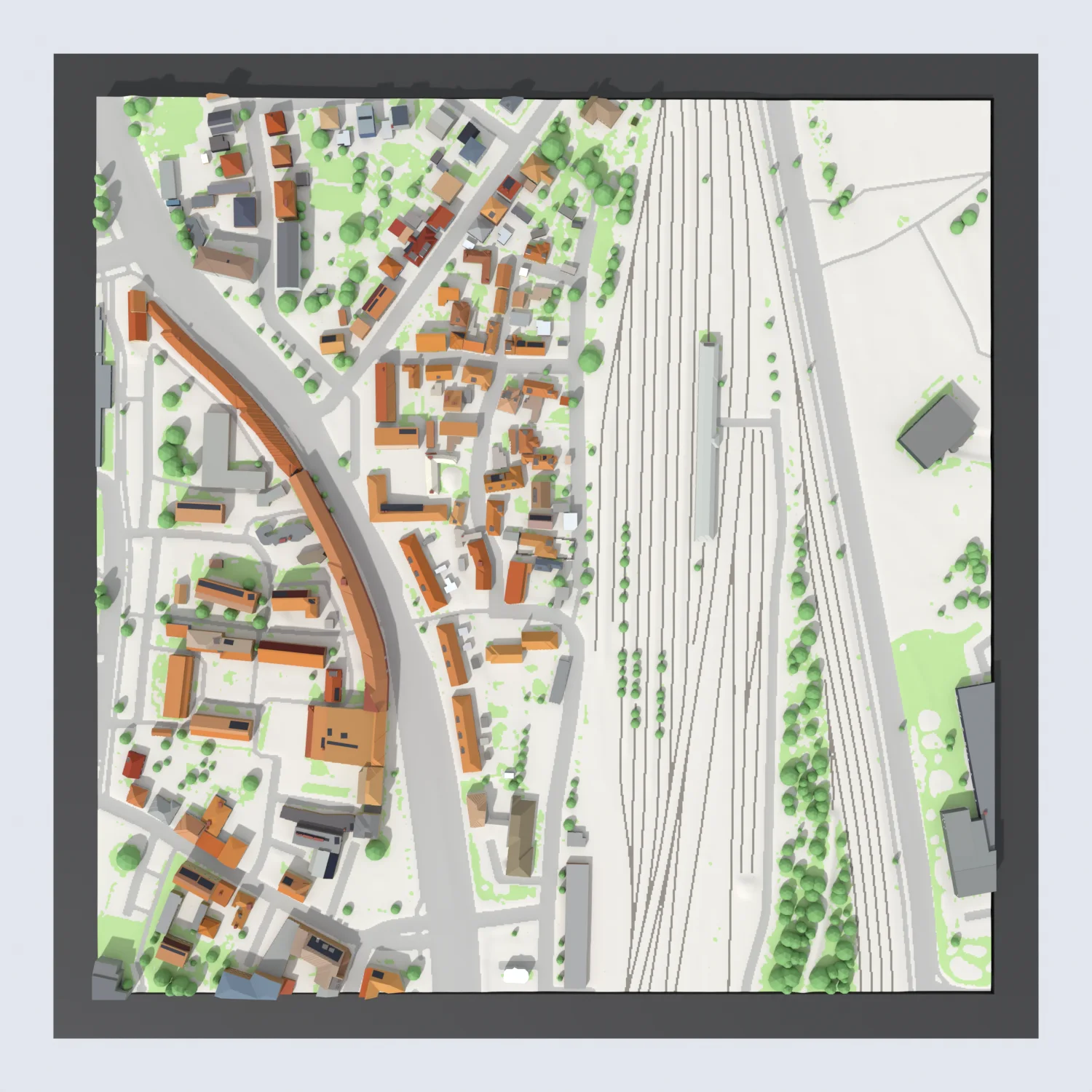 3D-print af Frederikshavn, Fiskerklyngen i sort ramme